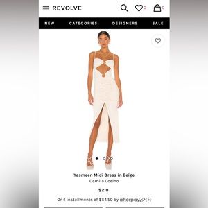 Camila Coelho Yasmeen Midi Dress in Beige  - NWT